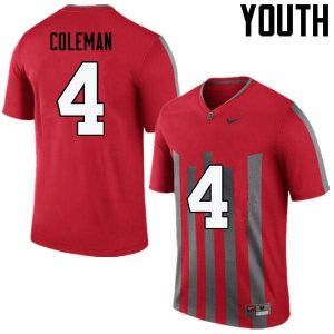 Youth Ohio State Buckeyes #4 Kurt Coleman Throwback Nike NCAA College Football Jersey Winter YXA5844EY